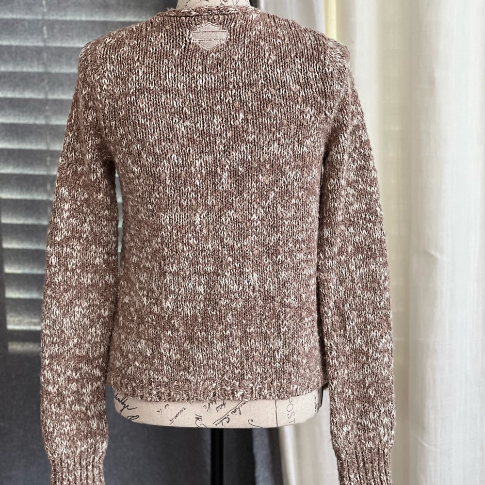 Women's Brown Harley Davidson Knit Sweater - Picture 9 of 12